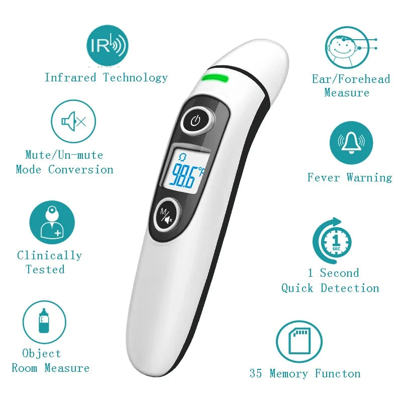 Non-contact infrared thermometer for all ages